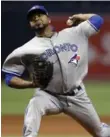  ?? CHRIS O’MEARA/THE ASSOCIATED PRESS ?? Jays left-hander Francisco Liriano lasted just a third of an inning on his last visit to the Trop.