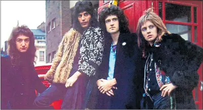  ??  ?? Queen’s line-up after they formed in 1970: John Deacon, Freddie Mercury, Brian May and Roger Taylor