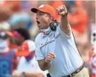  ?? KEN RUINARD/USA TODAY SPORTS ?? Coach Dabo Swinney says Clemson’s football team followed ACC COVID-19 protocols.