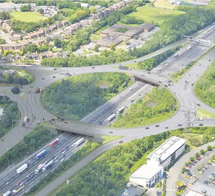  ??  ?? > An artist’s impression of the plans to revamp junction 10 of the M6 in Walsall to reduce congestion