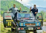  ??  ?? JK TYRE Arunachal Festival of Speed winner Amanpreet Ahluwalia along with his navigator.