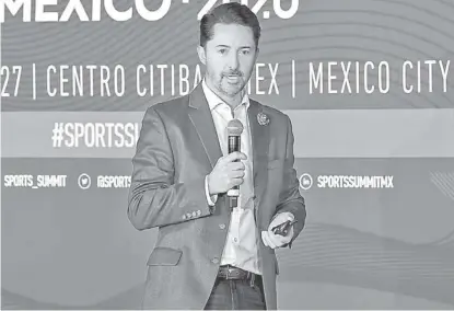  ?? IMAGO7 ?? El directivo, ayer en su ponencia en la Sports Summit.