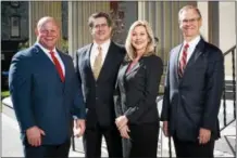  ?? SUBMITTED PHOTO ?? Four Republican candidates for countywide offices were endorsed by the Chester County Fraternal Order of Police. Those candidates are, from left: Jack London for treasurer; Norman MacQueen, who is running for re-election as controller; Robin Marcello,...