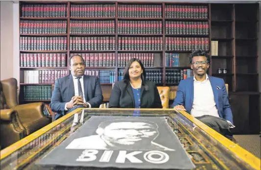  ??  ?? Bar none: Muzi Sikhakane (left), Nasreen Rajab-Budlender (centre) and Tembeka Ngcukaitob­i are among the founders of the Pan-African Bar Associatio­n of South Africa, which will offer full-time training and a salary to pupils. Photo: Delwyn Verasamy