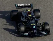  ?? ?? The Mercedes cars will once again be black but this time it is because the team is weight saving by using less paint on the W14