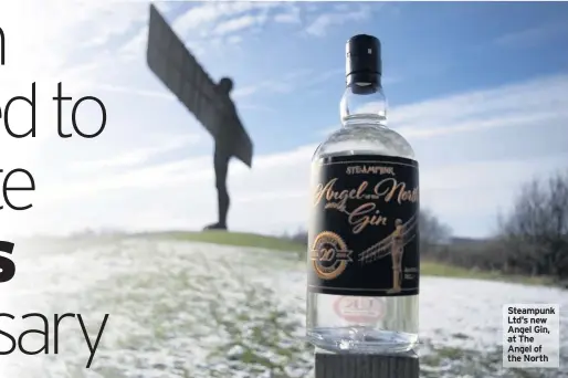  ??  ?? Steampunk Ltd’s new Angel Gin, at The Angel of the North