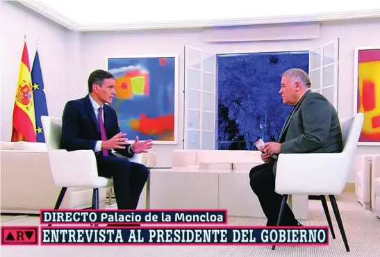  ?? LA SEXTA ?? El presidente Pedro Sánchez en la entrevista en La Sexta