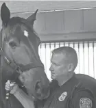  ??  ?? Milwaukee Police Officer John Pederson Jr. handles Fish at MKE Urban Stables.