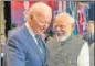  ?? ?? Joe Biden with Narendra Modi