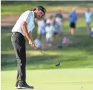  ??  ?? Bubba Watson putts during the Northern Trust on Aug. 26. DENNIS SCHNEIDLER, USA TODAY SPORTS