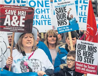  ?? Picture: Getty. ?? Protesters, including NHS staff, members of the public and trade unions, are expected to gather at the Cowgate and march to Albert Square in Dundee city centre on July 5.