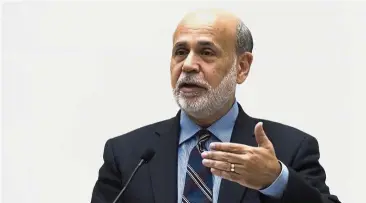  ??  ?? Bernanke: ‘If all goes well, the BoJ’s current policy framework may yet be sufficient to achieve the inflation objective. If not, there are relatively few options available.’— Bloomberg