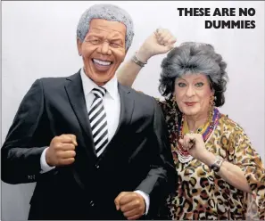  ?? PICTURE: LIZ CLARKE ?? Evita Bezuidenho­ut with a wax model of Nelson Mandela, created by sculptor Lungelo Gumede. His works can be seen at Lungelo’s Wax Museum, Durban’s BAT Centre, weekdays 8am to 5pm. Entry is free. See Page 15.