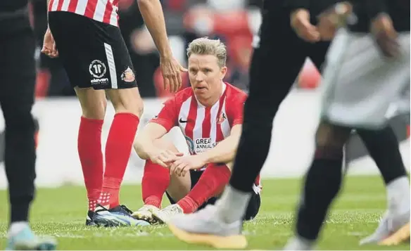  ??  ?? Grant Leadbitter admits it has hard to reflect on his time at Sunderland after ‘the end result was disappoint­ment’ with defeat to Lincoln City in the play-offs.