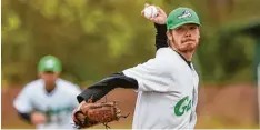  ?? Foto: Klaus Rainer Krieger ?? Die Augsburg Gators (im Bild Pitcher André Hihler) haben ihre Zweitligat­auglichkei­t schon unter Beweis gestellt.