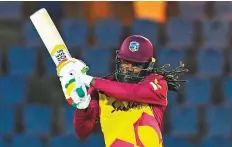  ?? AFP file ?? Universe Boss Chris Gayle will be aiming for a swansong by guiding West Indies to their third Twenty20 title.