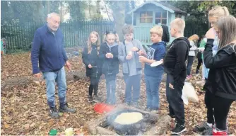  ??  ?? Pupils at Marlboroug­h Primary, in Tytheringt­on, enjoy their new forest school