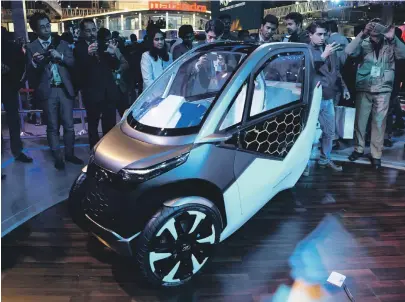  ??  ?? Mahindra’s UDO compact two-seater electric mobility pod