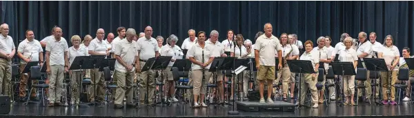  ?? Submitted photo ?? ■ The Hot Springs Concert Band responds to the applause at the end of its “Wild West” concert on June 12 at Fountain Lake.