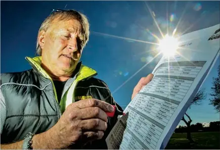  ?? Photo/Paul Taylor ?? Hawke’s Bay Tui rugby coach Steve Woods highlights his team’s fixtures on the Farah Palmer Cup Championsh­ip draw.