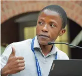  ?? ?? Siphiwe Mkhwanazi, a fourth year electrical engineerin­g student at CUT. He says going to Germany was also an opportunit­y to an ambassador for Africa.