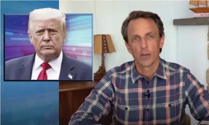  ??  ?? Seth Meyers on Trump’s Axios interview: ‘The craziest part about this is that Trump couldn’t even remember his own bullshit. That’s how fried his brain is.’ Photograph: YouTube