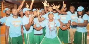  ??  ?? Kano Pillars basketball team celebrate after winning the 2016 Premier League