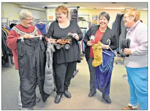  ?? DESIREE ANSTEY/JOURNAL PIONEER ?? Heather Zaharychuk, Belinda Woods, Barb Dyment, and June Walters showcase items available at the Free Store in Summerside.
