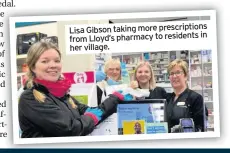  ??  ?? Lisa Gibson taking more prescripti­ons
in from Lloyd’s pharmacy to residents her village.