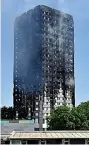  ?? ?? Deadly…cladding let flames engulf building