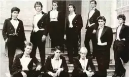  ??  ?? The Bullington Club in 1987 with Boris Johnson, sitting front row right, and David Cameron, standing second from left.
