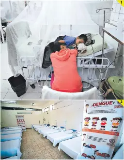  ?? FOTO: EMILIO FLORES ?? (1) Las salas de los hospitales siguen llenas de pacientes con dengue. (2) Ayer se habilitó una nueva sala en el centro de salud Alonso Suazo.