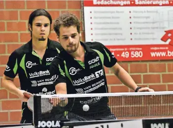  ?? RP-FOTO: STADE ?? Das Rhenania-Doppel Johannes Kirchner (vorn) und Oliver Jansen.