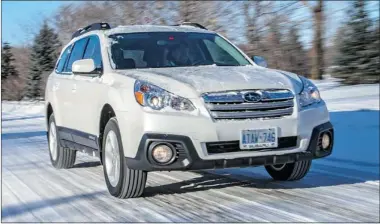  ?? LIZ LEGGETT/ THE GAZETTE ?? The Subaru Outback crossover loves to play in the snow thanks to its symmetrica­l AWD system and low centre of gravity.