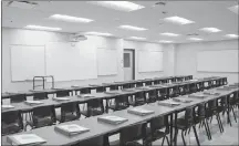  ?? MILLICENT MCKAY/JOURNAL PIONEER ?? Thanks to the renovation­s Three Oaks Senior High has a new lecture room. Prior to constructi­on the school’s lecture theatre was sloped and had limited accessibil­ity. Now the glassed in room can seat about 100 people and provides for more inter-curricular collaborat­ion.