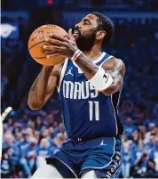  ?? Nate Billings/Associated Press ?? Mavericks guard Kyrie Irving prepares to shoot as during Game 1 of their second-round playoff series on Tuesday.