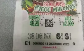  ?? CORTESÍA JPS ?? La ganadora no recuerda si lo compró en Alajuelita o Puntarenas.