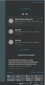  ??  ?? Un petit menu contextuel apparaît sur les notificati­ons affichées.