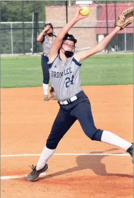  ??  ?? Gordon Lee pitcher Emma Langston fanned 15 batters in a victory over Chattanoog­a Valley last week at Ridgeland High School. Langston added nine K’s against Dade County and eight versus Heritage. (Photo by Scott Herpst)