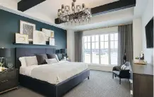  ??  ?? The master bedroom is the star of the second level in the Foothills Hospital Home Lottery grand prize home.