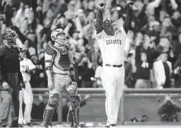  ?? AP FILE ?? Home run king and seven-time NL MVP Barry Bonds, above, and seven-time Cy Young Award winner Roger Clemens, right, both tained
by allegation­s of steroids use, were rejected entry into the Baseball Hall of Fame in their 10th and final year on the writers’ ballot. They will be considered again next year by the Today’s Game era committee. Slugger David Oritz, below, made the Hall in his first year of eligibilit­y.