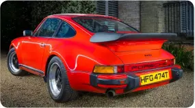  ??  ?? BELOW Undoubtedl­y the business end of the 911 Turbo was its rear, those wide hips and domineerin­g tea tray wing a striking sight. On full boost, this was the view most had of the 930