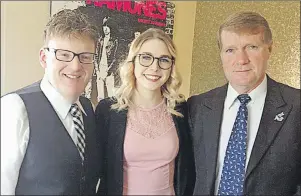  ?? SUBMITTED PHOTO ?? Wayne Thibodeau, left, managing editor of The Guardian; Millicent McKay, reporter at the Journal Pioneer; and retired Guardian managing editor Gary MacDougall, at the Atlantic Journalism Awards in St. John’s, N.L., Saturday.