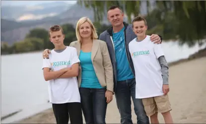  ?? Photo: ABBIE ROSE ?? Local lawyers Sean and Jody Pihl have been active in the Not Alone campaign, sharing their story to help raise funds to open Foundry Kelowna.They are pictured with sons Sasha and Finnegan.