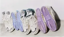  ?? ?? Sneaker 001 is available in several colours, including lavender