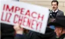  ?? Photograph: Michael Ciaglo/Getty ?? Matt Gaetz speaks to a crowd during a rally against Liz Cheney in Cheyenne, Wyoming.