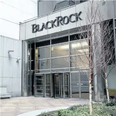  ?? ANDREW BURTON/GETTY IMAGES ?? The BlackRock offices in New York City in 2014. BlackRock expects global economic winds to turn in Canada’s favour for the rest of 2017, following a lacklustre nine months in which the country’s stock markets lagged their internatio­nal peers.