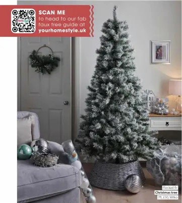  ?? ?? Flocked fir Christmas tree 7ft, £50, Wilko