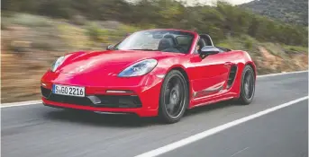  ??  ?? The new Porsche 718 Boxster T is available to order now and is expected to reach dealers in the summer.