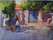  ??  ?? Dumas Street, watercolor, 16 x 20"